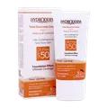 کرم پودری ضد آفتاب رنگی  SPF 50 هیدرودرم پوست چرب و جوشدار | Hydroderm Tinted Total Sunscreen Cream 2 in 1 Make up And Sunblock SPF50