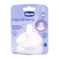 سر شیشه نچرال فیلینگ از 6 ماهگی چیکو جریان سریع  | Chicco Teat Natural Feeling From 6 Month F Fast 2PCS
