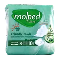 نوار بهداشتی متوسط اولترا حاوی عصاره آلوئه ورا ویژه روز مولپد | Medium Size Ultra Aloe Vera Scented Sanitary Pad for Daily Use - Molped 