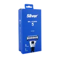 خودتراش مردانه 5 لبه سیلور به همراه 3 یدک | Silver Blaze 5 & 3 Cartridges