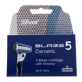 تیغ یدک مردانه 5 لبه بلیز سیلور 4 عددی | Silver Blaze 5 5 Blade Cartridge With Trimmer 4 pcs