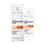فلوئید ضد آفتاب رنگی SPF50 پوست چرب بیزانس | Tinted Sunscreen Fluid with SPF 50 - Byzance