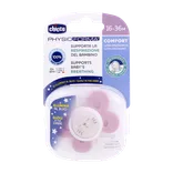 پستانک فیزیو کامفورت چیکو شبرنگ صورتی 16 تا 36 ماهگی | Chicco Physio Comfort Luminescent Pacifier For 16 To 36 Months