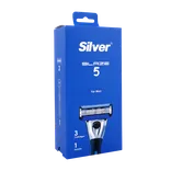 خودتراش مردانه 5 لبه سیلور به همراه 3 یدک | Silver Blaze 5 & 3 Cartridges