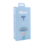 خودتراش زنانه 5 لبه گلوریا سیلور به همراه 2 یدک | Silver Gloria Lady 5 Blade & 2 Cartridges