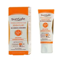 فلوئید ضد آفتاب فیزیکال SPF 50 سان سیف پوست حساس | Physical Non-tinted Sunblock Fluid SPF 50 for Sensitive Skin - Sun Safe 