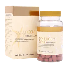 قرص کلاژن گلد بیوتین و ویتامین C آدریان | Collagen Gold + Biotin and Vit C Film-coated Tablet - Adrian