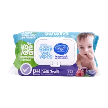 دستمال مرطوب پوست حساس کودک دافی ۷۰ عددی | Baby Wet Wipes Sensitive - Dafi