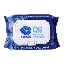 دستمال مرطوب آرایش چشم کیوتن دافی بلوبری | Q10 plus Make Up Remover Wet Wips - Dafi