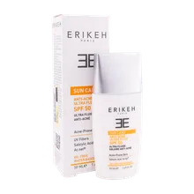 فلوئید ضد آفتاب بی رنگ SPF50 اریکه پوست چرب و مختلط | Sunscreen Fluid For Combination To Oily Skin - ERIKEH