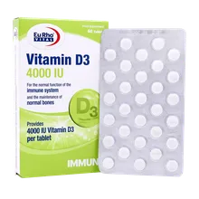 قرص ویتامین D3 4000 یوروویتال | Eurhovital Vitamin D3 4000 IU 60 Tabs