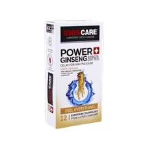 کاندوم تاخیری و خاردار پاور جینسینگ سوئیس کر 12 عددی | Power Ginseng 12 Pieces Condom - Swiss Care
