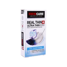 کاندوم بسیار نازک Real Thin Ultra Thin سوئیس کر | Real Thin Ultra Thin 0.04 Milimeter 12 Pieces Condom - Swiss Care