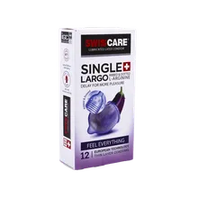 کاندوم بزرگ کننده و تاخیری single سوئیس کر 12 عددی | Single Largo 12 Pieces Condom - Swiss Care