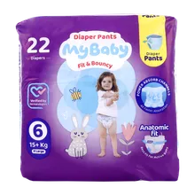 پوشک شورتی مای بیبی سایز 6 کانال دار 22 عددی | Diaper shorts with channels size 6 - My Baby