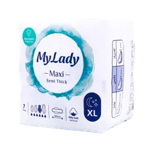 نوار بهداشتی مکسی نیمه ضخیم خیلی بزرگ ابریشمی مای لیدی | Maxi Sanitary Napkin with Wings for Night Use - My Lady