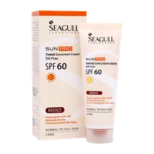 ضد آفتاب رنگی SPF60 سی گل پوست چرب | Sun Pro Tinted Oil-free Sunscreen Cream SPF 60 for Normal to Oily Skin - Seagull