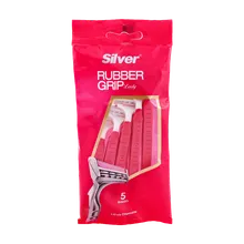 خودتراش 2 لبه رابر گریپ بانوان سیلور | Rubber Grip Ladies Twin Blade 5-razors Pack - Silver