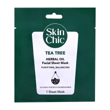 ماسک صورت ورقه ای درخت چای اسکین شیک | Skin Chic Tea Tree And Herbal Oil Facial Sheet Mask