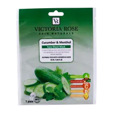 ماسک ورقه ای خیار و نعناع ویکتوریا رز | Cucumber and Menthol Face Sheet Mask - Victoria Rose