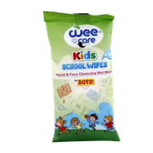 دستمال مرطوب کودک مدرسه وی کر 12 عددی | Wee Care Baby Hand And Face Cleansing School Wet Wipes 12pcs
