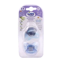 پستانک دوقلوی تا 6 ماهگی قابل استریل در مایکروفر وی کر کد P137  | Wee Care Orthodontic Pacifier With Microwavable Case 0-6 months