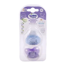 پستانک دوقلوی قابل استریل در مایکروفر وی کر کد P140 | Wee Care Orthodontic Pacifier With Microwavable Case 0-6 & 6-12months