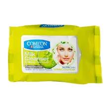 دستمال شیر پاک کن آرایش عصاره خیار کامان | Milk Cleanser Make-up Remover Wipe with Cucumber Extract - Come'on