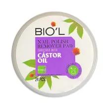 پد لاک پاک کن روغن کرچک بیول 24 عددی | Nail Polish Remover Pad Enriched with Castor Oil and Vitamin E - Bio'l  