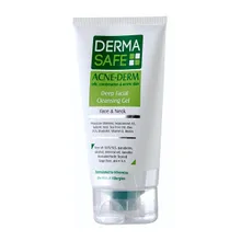 ژل شستشوی صورت درماسیف پوست چرب | Acne-derm Deep Facial Cleansing Gel for Oily, Combination and Acneic Skin - Derma Safe