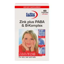 کپسول زینک پلاس پابا و ب کمپلکس یوروویتال | Zinc plus PABA And B-complex Capsule - Eurho Vital