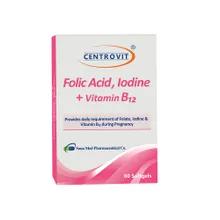 کپسول فولیک اسید و ید و ویتامین ب 12 سنتروویت | Folic Acid + Iodine + Vitamin B12 Softgel - Centrovit