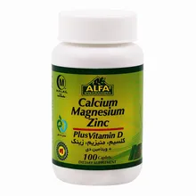 قرص کلسیم منیزیم زینک و ویتامین دی آلفا ویتامینز | Calcium Magnesium Zinc plus Vitamin D Caplet - Alfa Vitamins