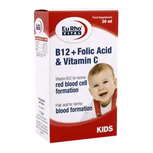قطره ویتامین B12 و فولیک اسید و ویتامین سی یوروویتال | Vitamin B12 + Folic Acid + Vitamin C - Eurho Vital