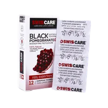 کاندوم انار سیاه سوئیس کر 12 عددی | Black Pomegranate 12 Pieces Condom - Swiss Care