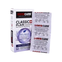 کاندوم کلاسیک پلین سوئیس کر بسته 12 عددی | Classic Plain 12 Pieces Condom - Swiss Care