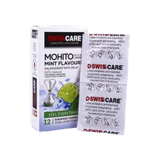 کاندوم تاخیری موهیتو نعنا سوئیس کر 12 عددی | Mohito Mint Flavour 12 Pieces Condom - Swiss Care
