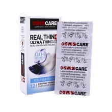 کاندوم بسیار نازک Real Thin Ultra Thin سوئیس کر | Real Thin Ultra Thin 0.04 Milimeter 12 Pieces Condom - Swiss Care