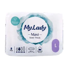 نوار بهداشتی مکسی نیمه ضخیم بزرگ پوست حساس مای لیدی | MY Lady Maxi Semi Thick Sanitary Napkin For Sensitive Skin 8 Pads
