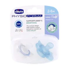  پستانک مینی سافت 2 تا 6 ماهگی چیکو دو عددی | Chicco Physio Forma Mini Soft Luminescent 6-2 Soother