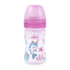 شیشه شیر ول بینگ سیلیکان از بدو تولد چیکو  | Chicco Well Being latex Glass Baby Bottle 0 m+ 150 ml