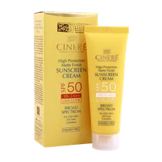 ضد آفتاب بی رنگ پوست چرب SPF50 مات فینیش سینره | Hydroderm Matte Finish Sunscreen Cream SPF50 For Oily Skin