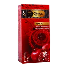 کاندوم شیاردار مجیک اسانس انار کلایمکس 12 عددی | Climax Magic Condom 12 Pcs