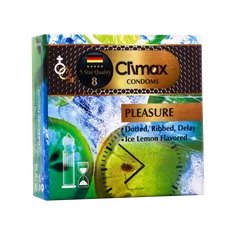 کاندوم شیار دار پلیژر اسانس لیمو نعناع کلایمکس 3 عددی | Climax Pleasure Dotted Ribbed Delay Condoms 3 Pcs