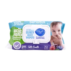 دستمال مرطوب پوست حساس کودک دافی ۷۰ عددی | Baby Wet Wipes Sensitive - Dafi