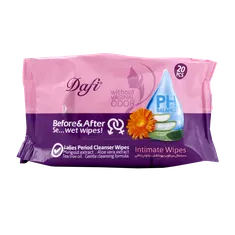 دستمال مرطوب بهداشتی بانوان دافی ۲۰ عددی | Ladies Period Cleanser Wipes - Dafi