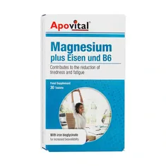 قرص منیزیم پلاس آیزن و B6 آپوویتال | Apovital Magnesium Plus Eisen and B6 30 Tablets