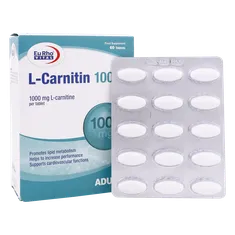 قرص ال کارنیتین 1000 یوروویتال 60 عددی | L-Carnitine 1000 Tablet - Eurho vital