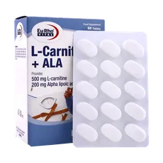 قرص ال کارنیتین و آ ال آ یوروویتال 60 عددی | L-Carnitine + ALA Tablet - Eurho Vital