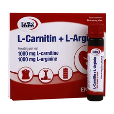 محلول خوراکی ال کارنیتین و ال آرژینین یوروویتال | L-Carnitine + L-Arginine Drinking Vial - Eurho vital